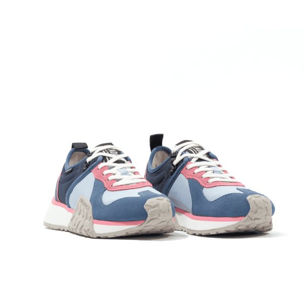 Palladium Troop Runner Sneaker in Blue Provence β pair view both sneakers showing blue and pink colourway with nylon upper, women's sizing, Style 77330 BLP