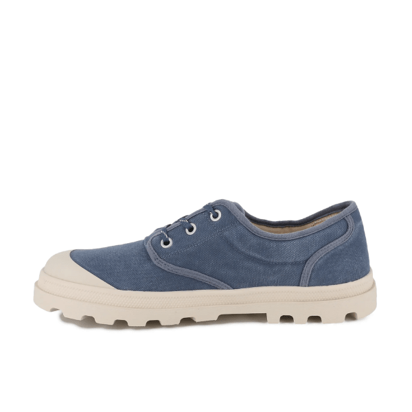 Palladium Dunelite Ox Comfort Vintage Indigo sneaker – side view highlighting DUNELITE EVA outsole and blue canvas upper