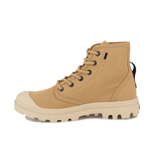 Palladium Pampa Hi HTG Supply Woodlin Boot - Front Angle View Lace-Up High-Top Canvas Boot