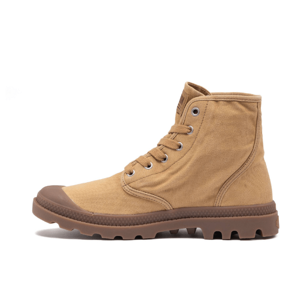 Palladium Pampa Hi Woodlin - inner side profile of men's lightweight canvas boot