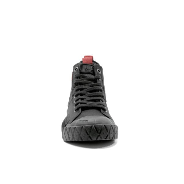 Palladium Ace City Shell Chukka in Black β top view showing branded tongue and lace-up closure