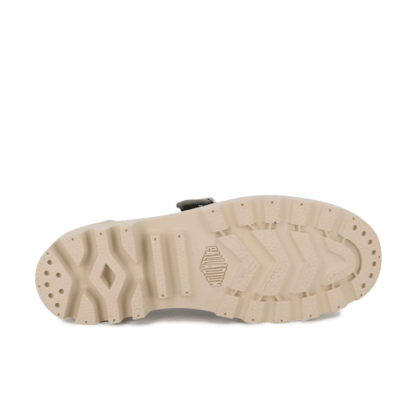 Palladium Pampa Mary-Jane Washed Vetiver – outsole view showing signature Palladium lug pattern and grip