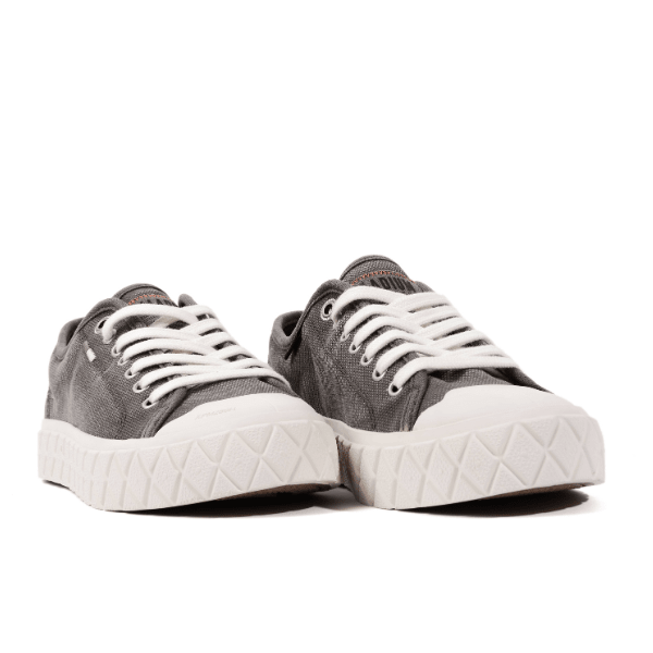 Palladium Palla Ace Washed Canvas Sneakers in Metal Black - Pair View Showing Washed Texture