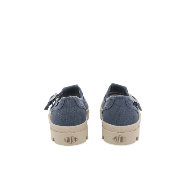 Palladium Pampa Mary-Jane Washed Vintage Indigo – rear pair view showing heel counter and Palladium branding