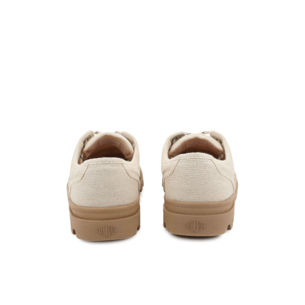 Palladium Dunelite Moc Cushion sneakers in Sahara – rear view of pair showing heel construction, padded collar and DUNELITE EVA outsole