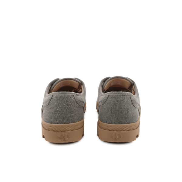 Palladium Dunelite Moc Cushion sneakers in Dusky Green β rear view of pair showing heel construction, padded collar and DUNELITE EVA outsole