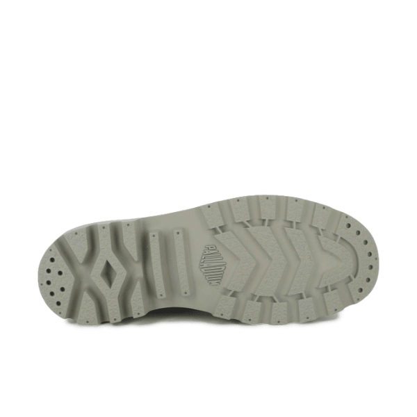Palladium Pampa Hi Urban Layer Abbey Stone boot outsole showing durable grey lug tread pattern