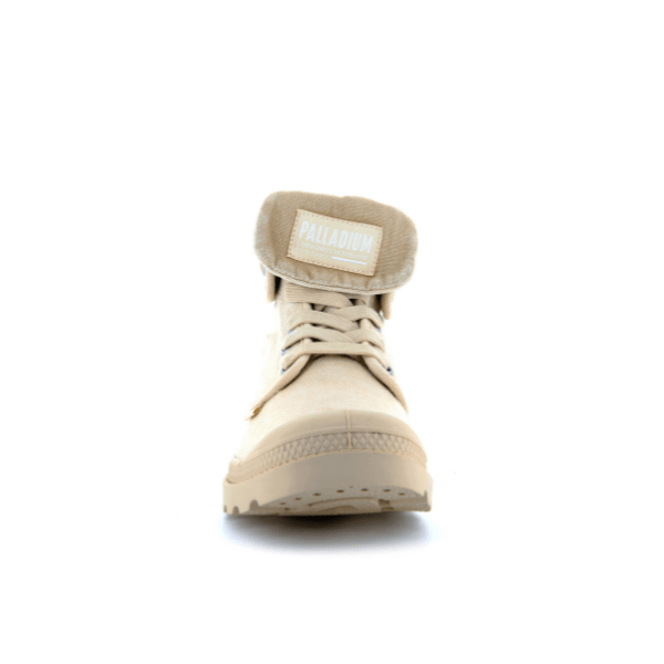 Palladium Baggy High-Top Boot in Sahara – toe view showing canvas upper and Palladium branding