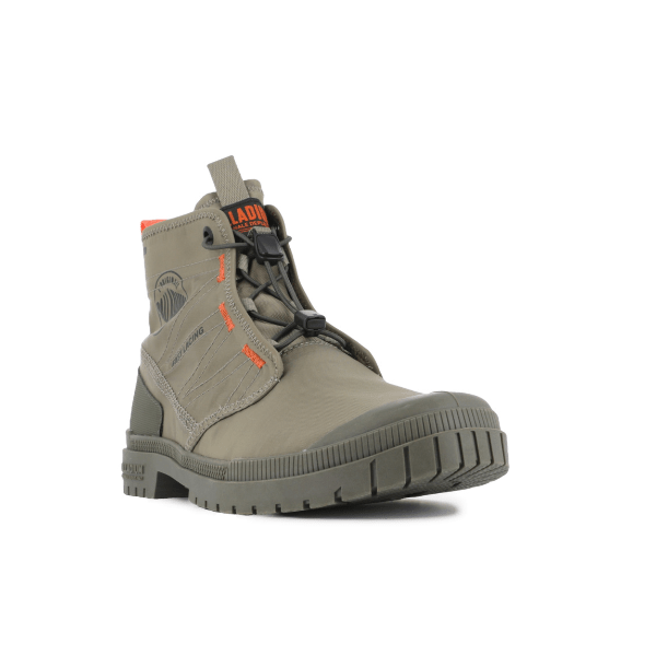 Palladium SP20 Travel Hi boot in Dusky Green - angled view
