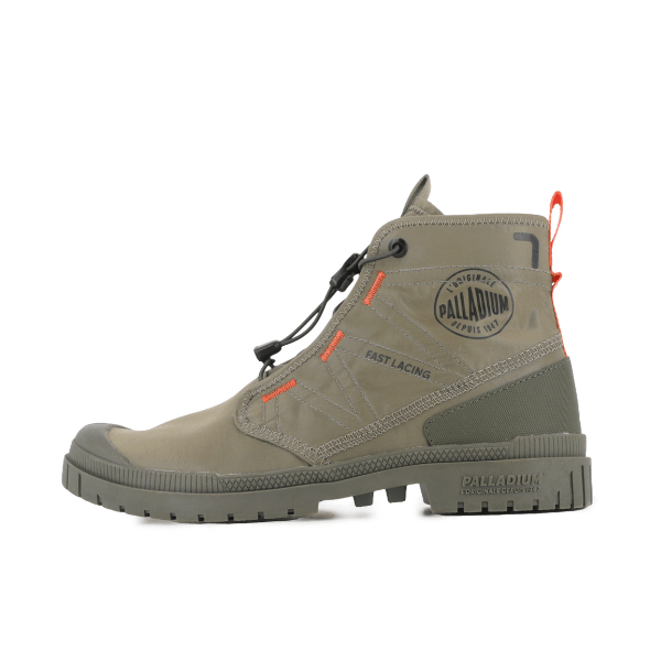 Palladium SP20 Travel Hi boot in Dusky Green - opposite side view