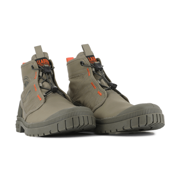Palladium SP20 Travel Hi boots in Dusky Green - pair view