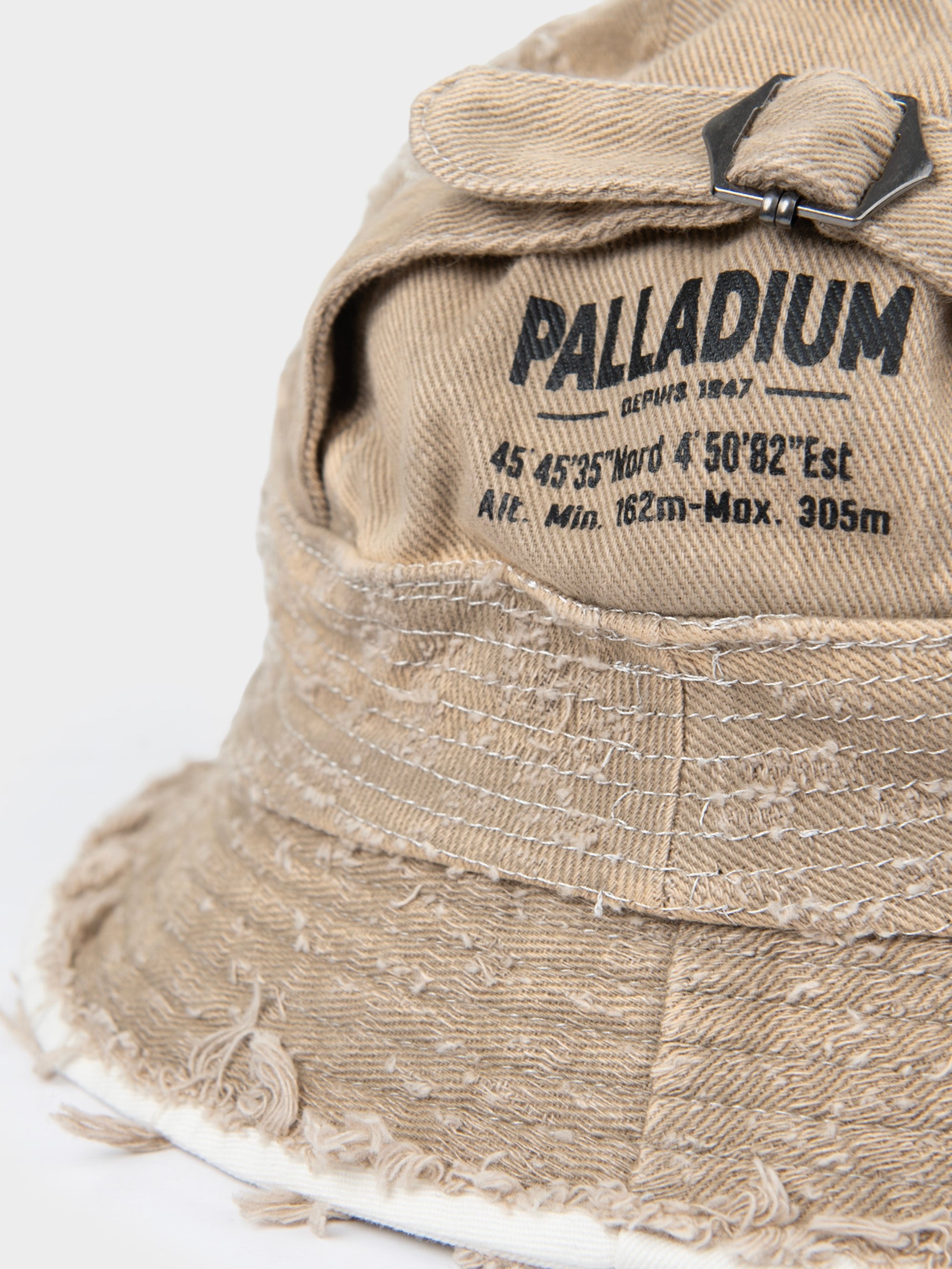 FRAYED BUCKET HAT - Stone