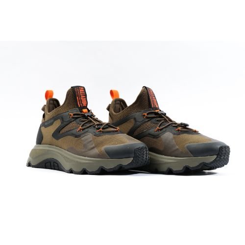Thunder Lo utility sneakers in Olive Night, pair shown together